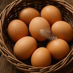 Regionale Eier vom Bauernhof, frische Produkte im Marktzentrum Ranis.