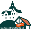 Logo des Marktzentrum Ranis eG mit stilisierter Ansicht der Stadt Ranis und dem Schriftzug ‚tegut… Marktzentrum Ranis eG