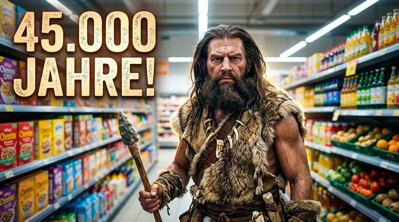 Seit rund 45.000 Jahren leben Menschen in der Region um Ranis. Archäologische Funde aus der Ilsenhöhle unterhalb der Burg Ranis belegen die frühe Anwesenheit des Homo sapiens. Das humorvolle Motiv eines Eiszeitjägers in einem modernen Supermarkt greift di